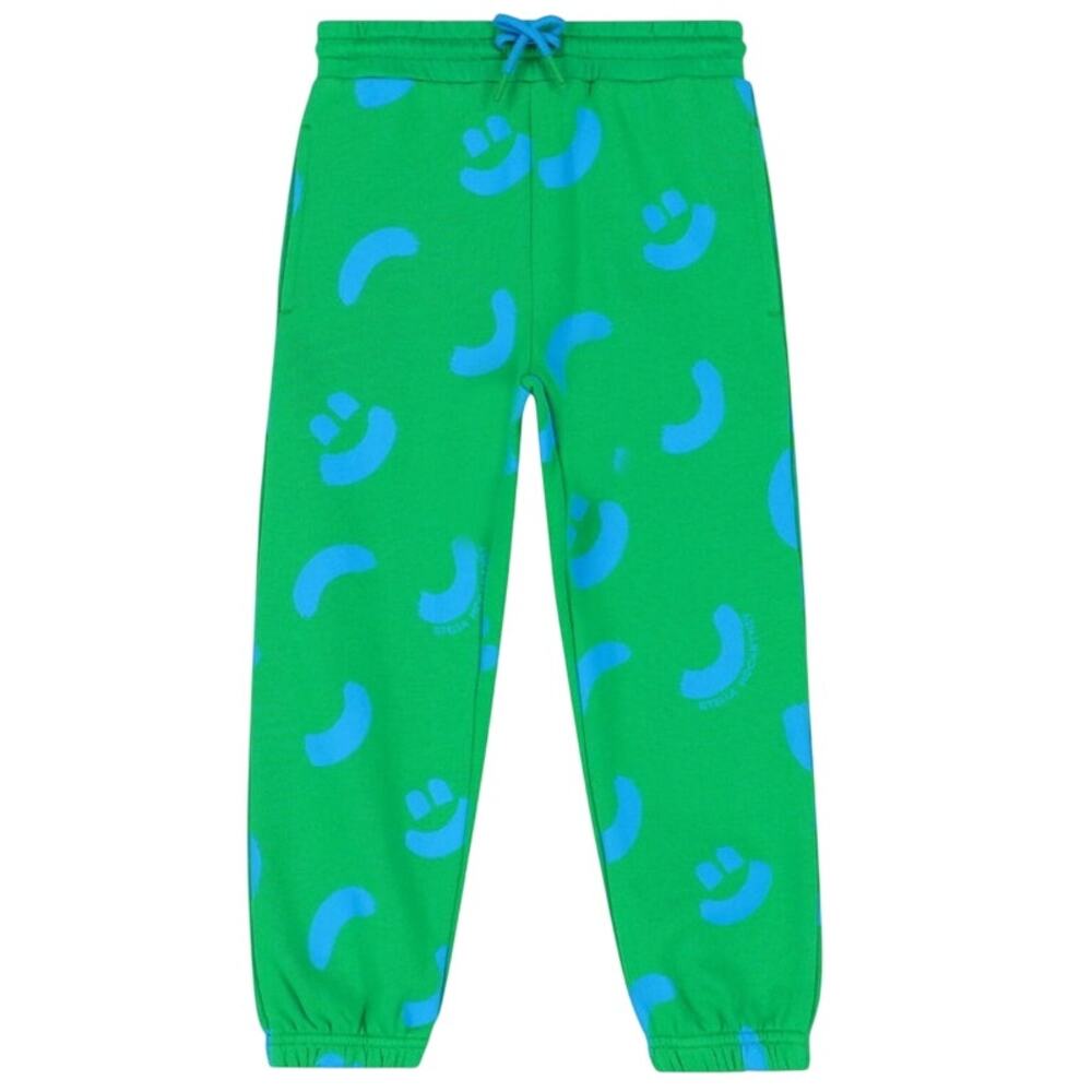 Stella McCartney Kids Joggers Green Smiley Cotton Sweatpants SZ 14 Designer Kid